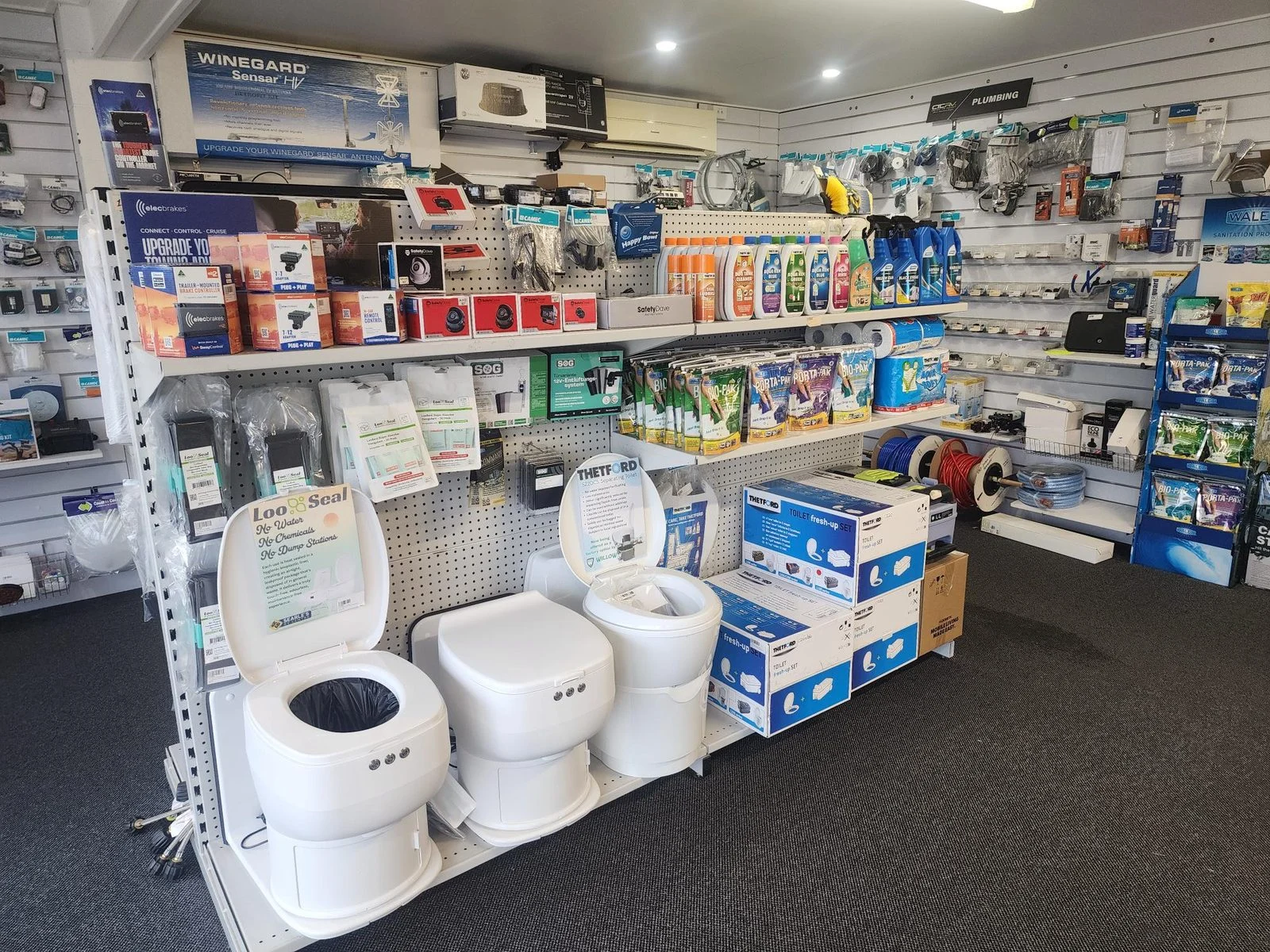 Caravan plumbing fittings and water accessories wall
